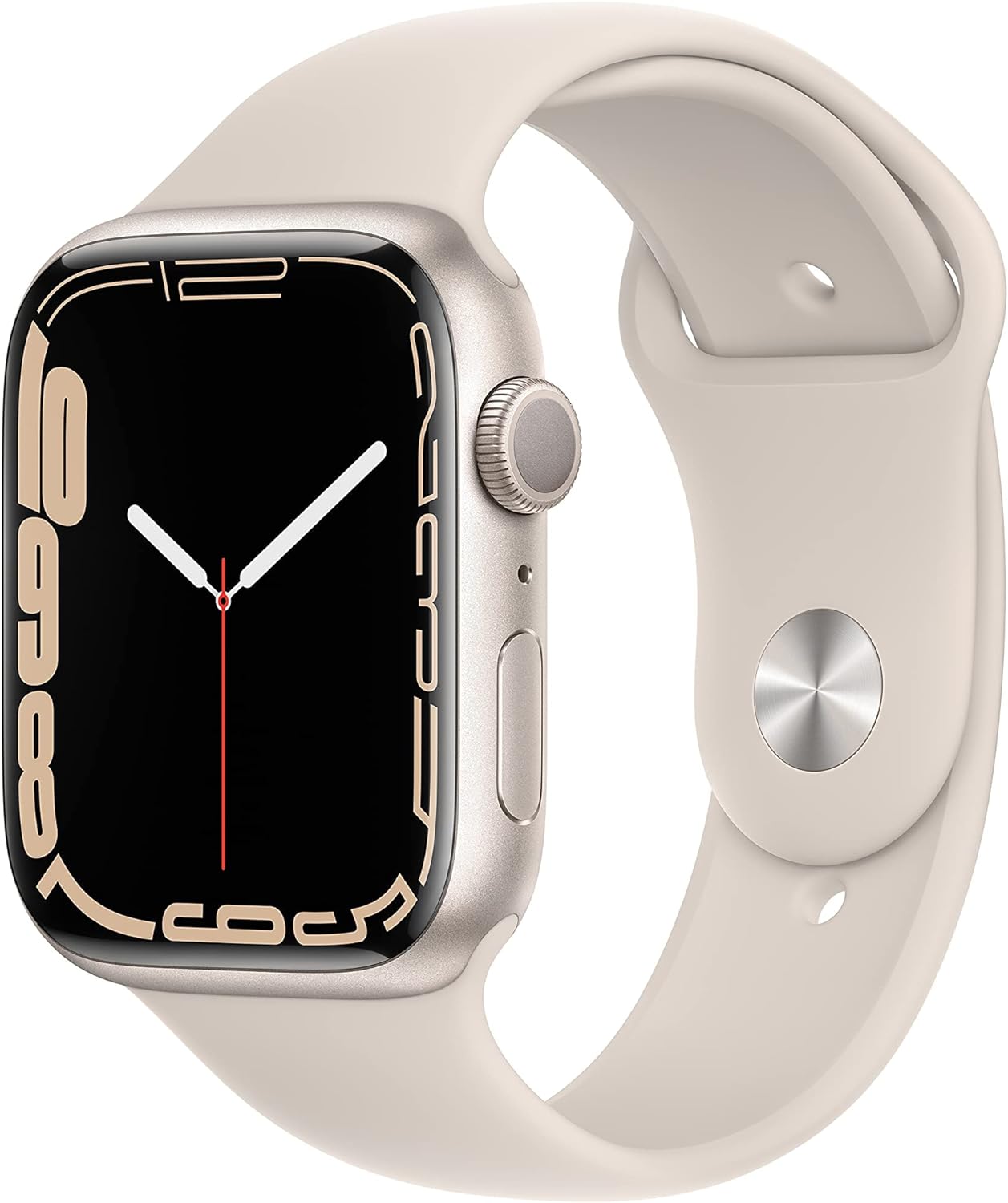 Apple Watch Series 7 (GPS) 45MM Starlight Aluminum Case & Starlight Sport Band (Renewed)