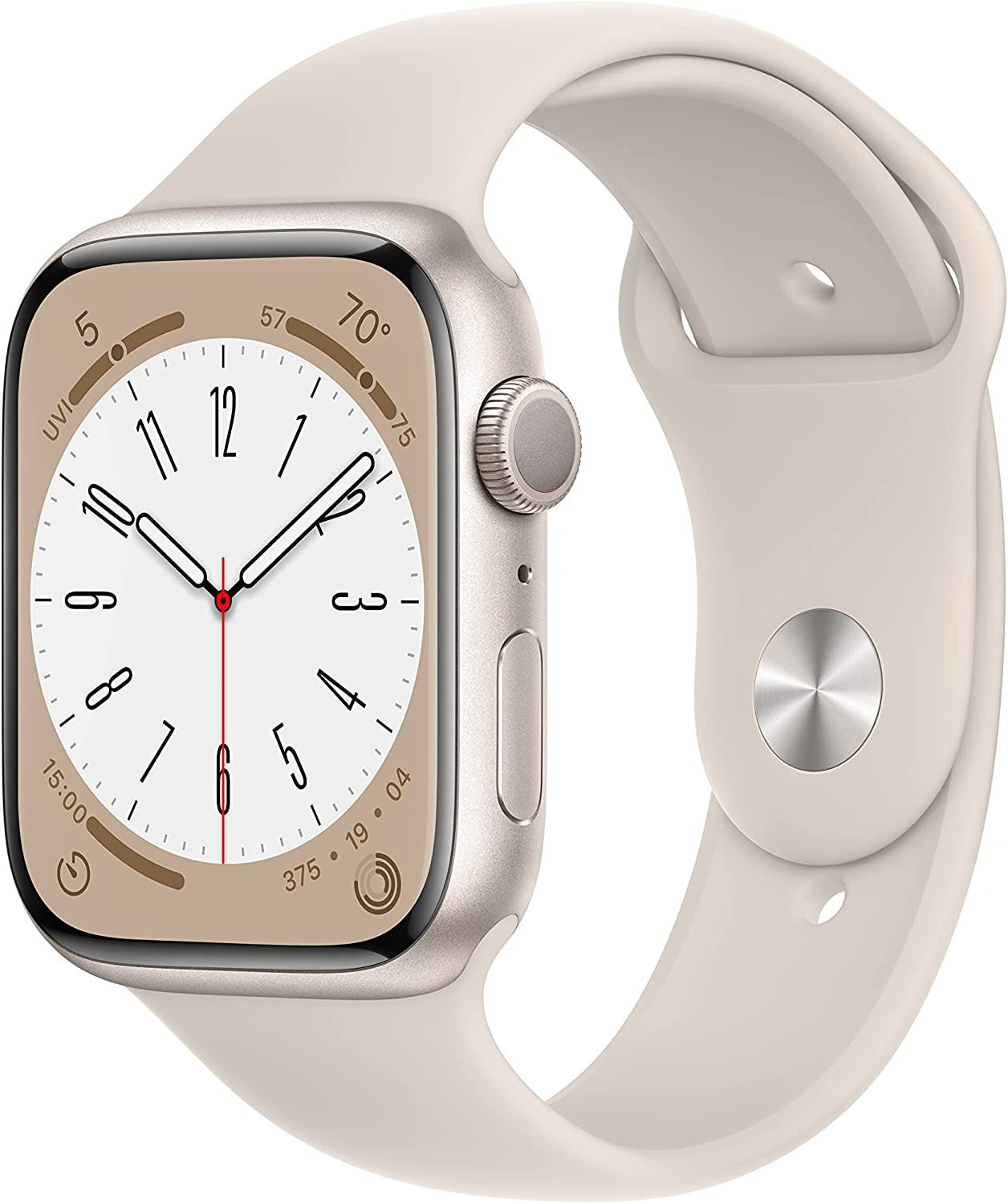 Apple Watch (GPS + LTE) Series 8 45MM Stainless Steel Case Starlight Sport Band (Used)