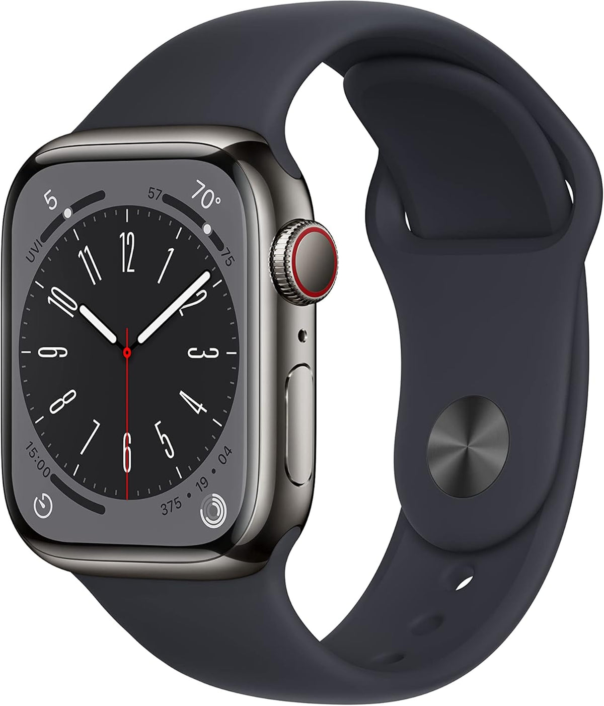 Apple Watch Series 8 (GPS + LTE) 41MM Graphite Stainless Steel Case Midnight Sport Band (Used)