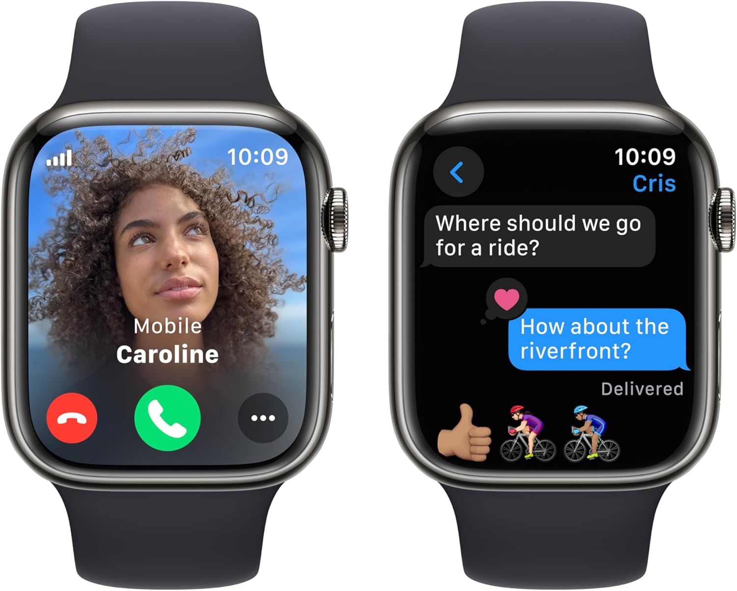 Apple Watch Series 9 (GPS + LTE) 45MM Graphite Stainless Steel Case Midnight Sport Band (Refurbished)
