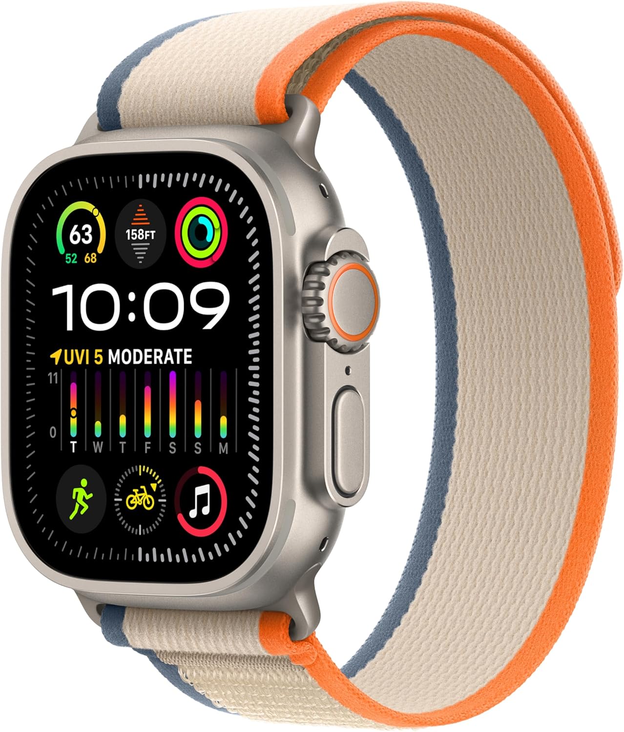 Apple Watch Ultra 2 (GPS + LTE) 49MM Titanium Case Orange/Beige Trail Loop (Used)