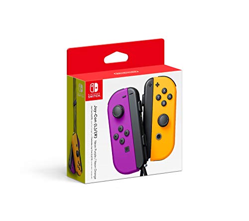 Nintendo Switch Joy-Con (L/R) Wireless Controllers - Neon Purple/Neon Orange (Renewed)