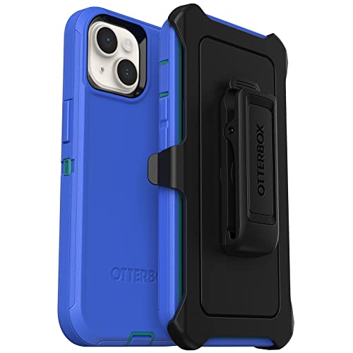 OtterBox DEFENDER SERIES Case for Apple iPhone 14 - Rain Check (Blue) (Certified Refurbished)