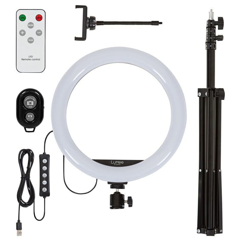 LuMee Studio - RGB Ring Light with Tripod Stand - 10 inch - Black (New)