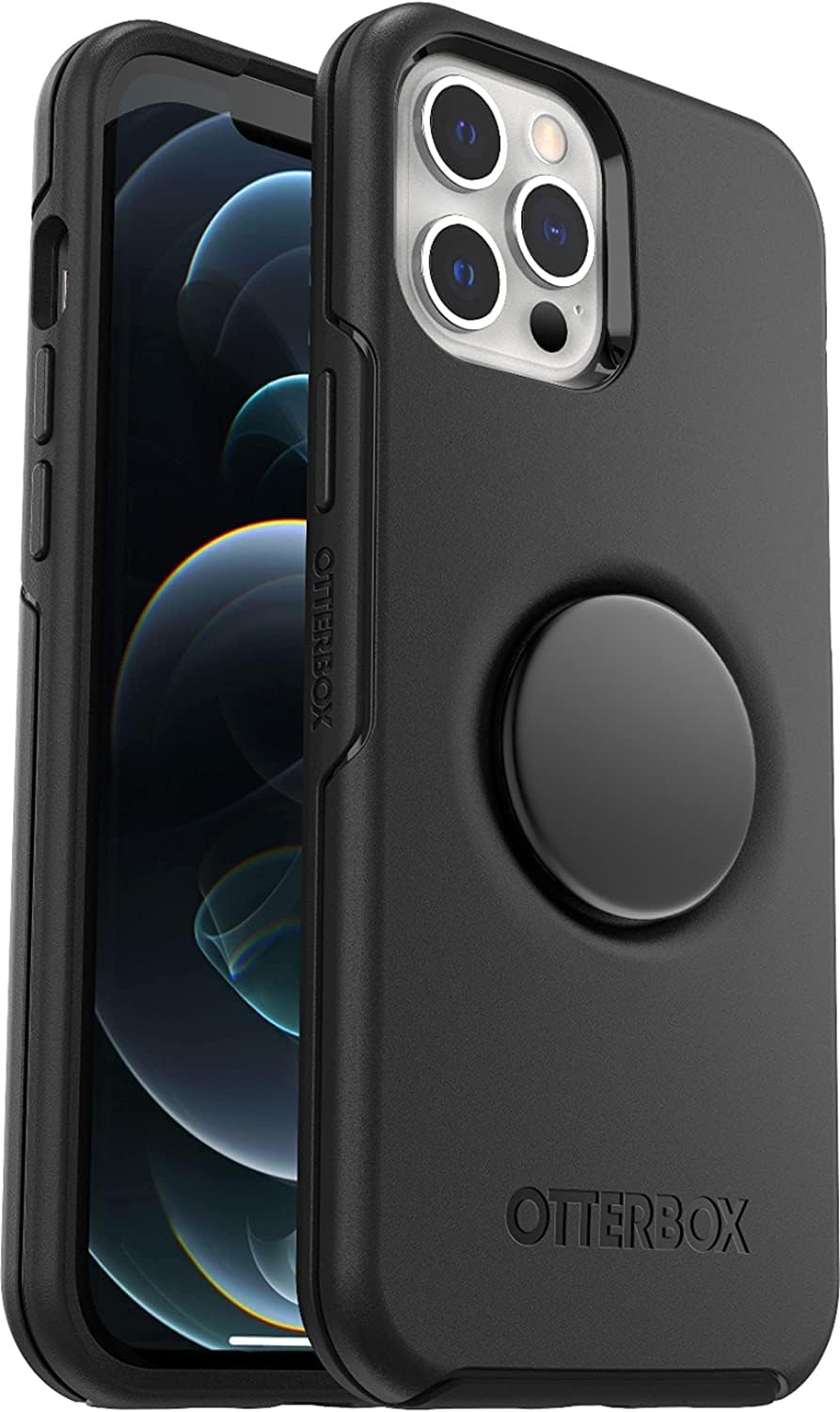 OtterBox Otter+Pop SYMMETRY SERIES Case for Apple iPhone 12/12 Pro - Black (Certified Refurbished)