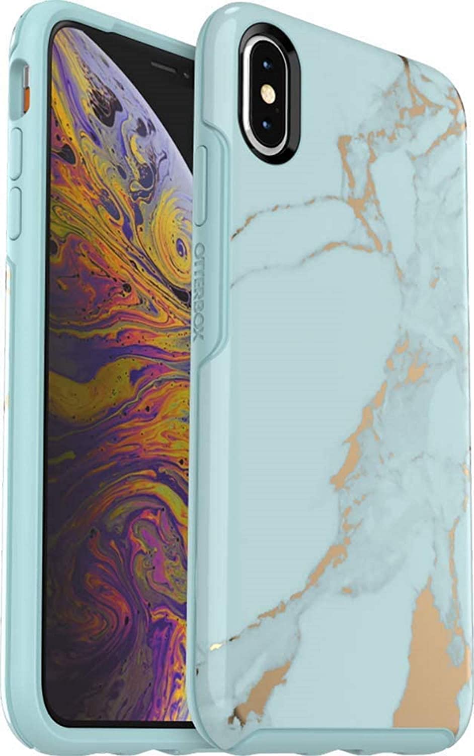 OtterBox SYMMETRY SERIES Case for Apple iPhone XS Max - Teal Marble (Certified Refurbished)