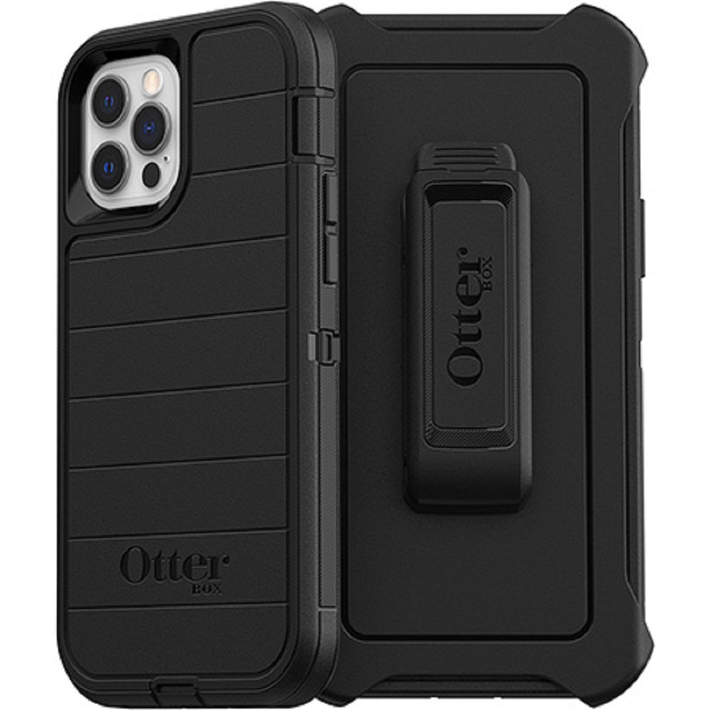 OtterBox DEFENDER SERIES Case &amp; Holster for Apple iPhone 12/12 Pro - Black (Certified Refurbished)