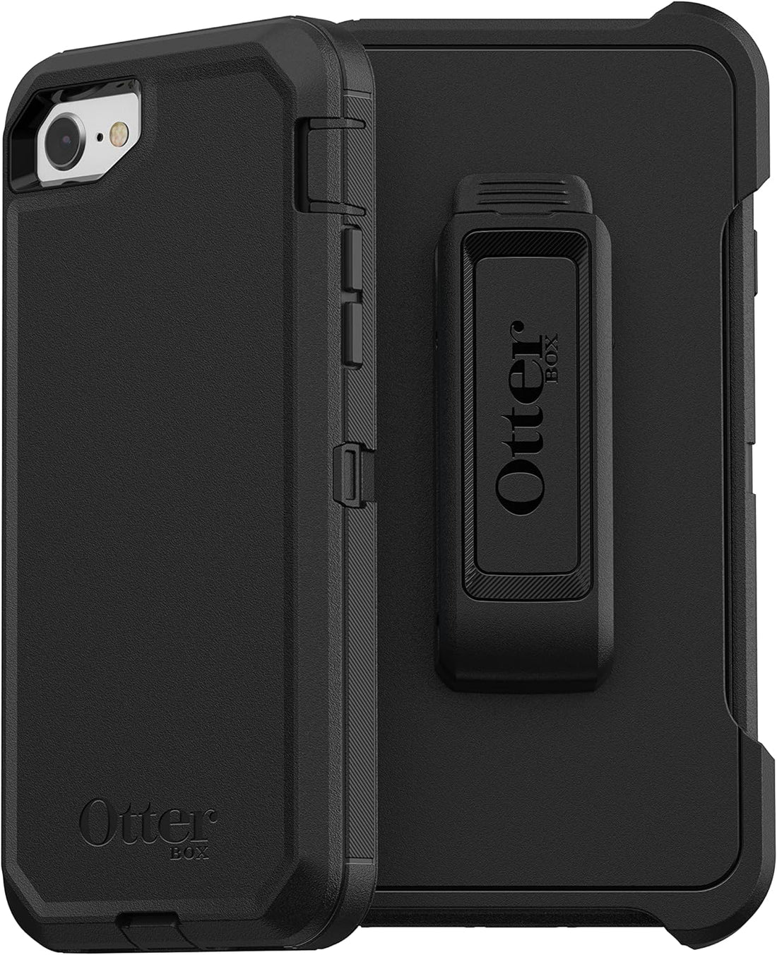 OtterBox DEFENDER SERIES Case &amp; Holster for iPhone 7 / iPhone 8 - Black (Certified Refurbished)
