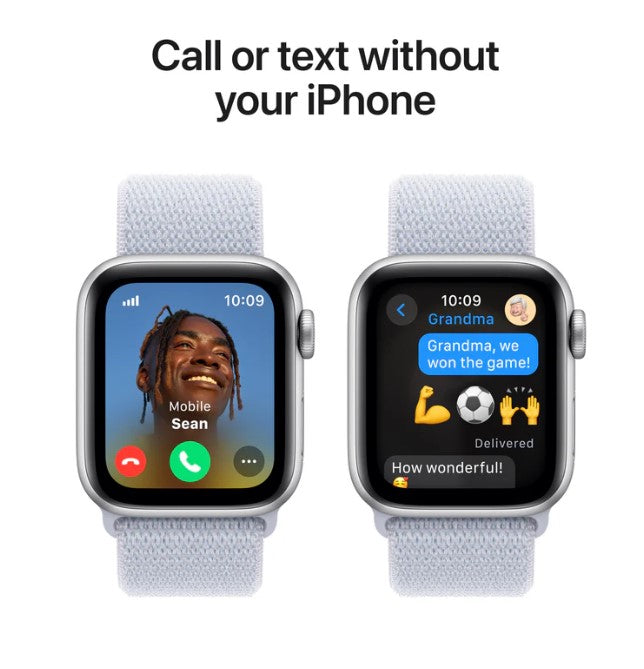 Apple Watch Series SE 2nd Gen (GPS) 40mm Silver Aluminum Case Blue Cloud Sport Loop (Used)