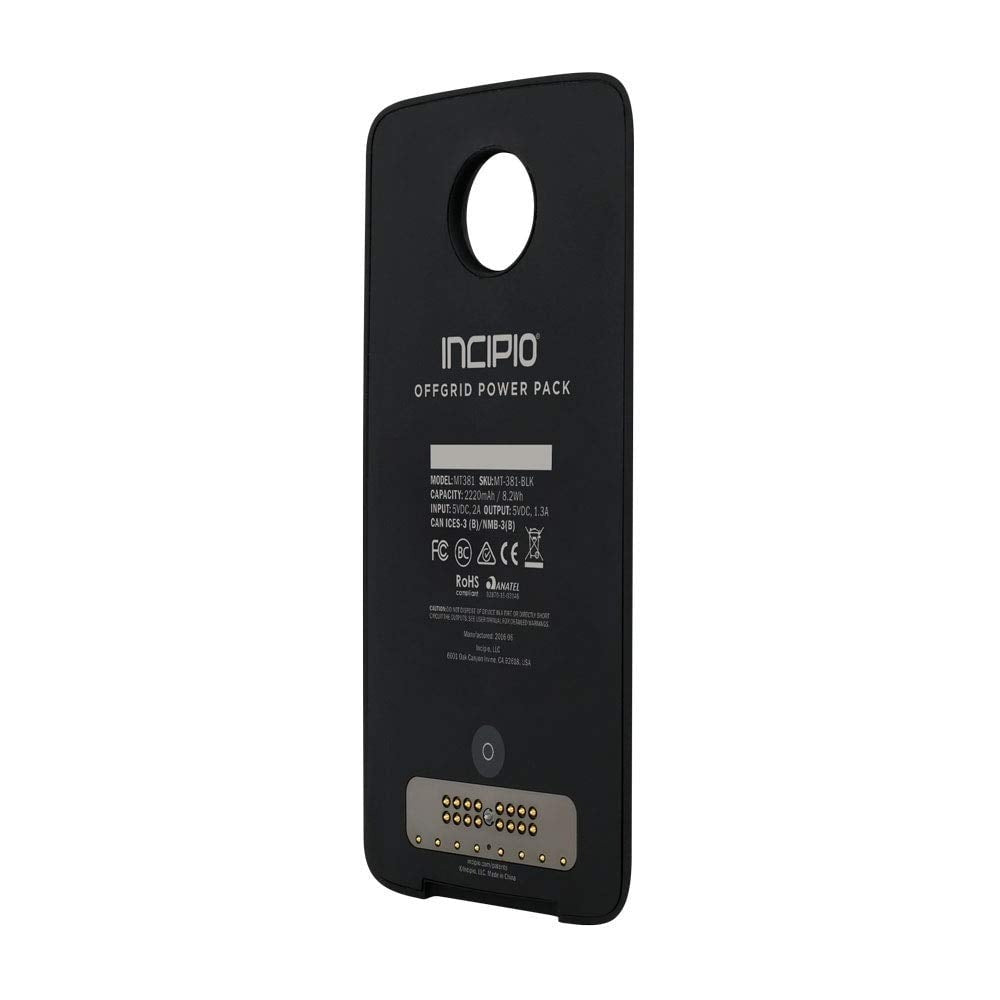 Incipio - Offgrid 2220 mAh Moto Mod Portable Charger - Black (Refurbished)