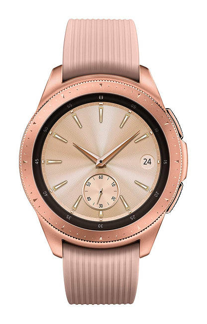Samsung Galaxy Watch GPS+Cellular w/42mm Rose Gold Case &amp; Pink Sand Rubber Band (Refurbished)
