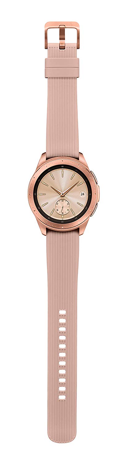 Samsung Galaxy Watch GPS+Cellular w/42mm Rose Gold Case &amp; Pink Sand Rubber Band (Refurbished)