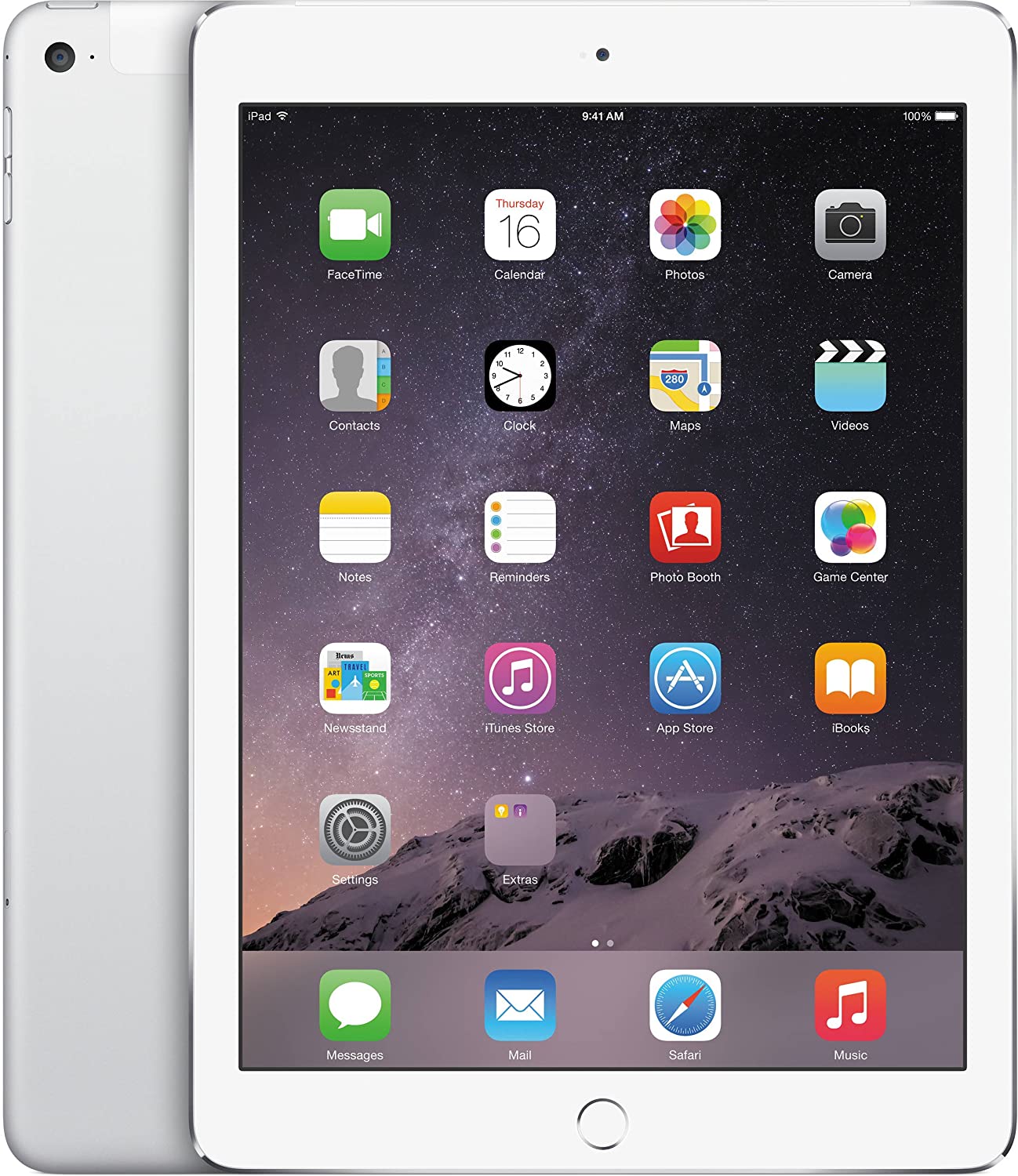 Apple iPad Air 2nd Gen, 9.7-inch, 128GB, WIFI + Unlocked All Carriers - Silver (Certified Refurbished)