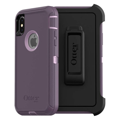 OtterBox DEFENDER SERIES Case &amp; Holster for iPhone X / XS (ONLY) - Purple Nebula (Certified Refurbished)