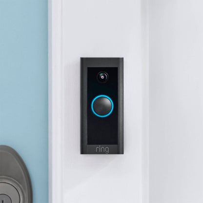 Ring Wi-Fi Smart Video Doorbell  Wired with Chime - Black (Certified Refurbished)