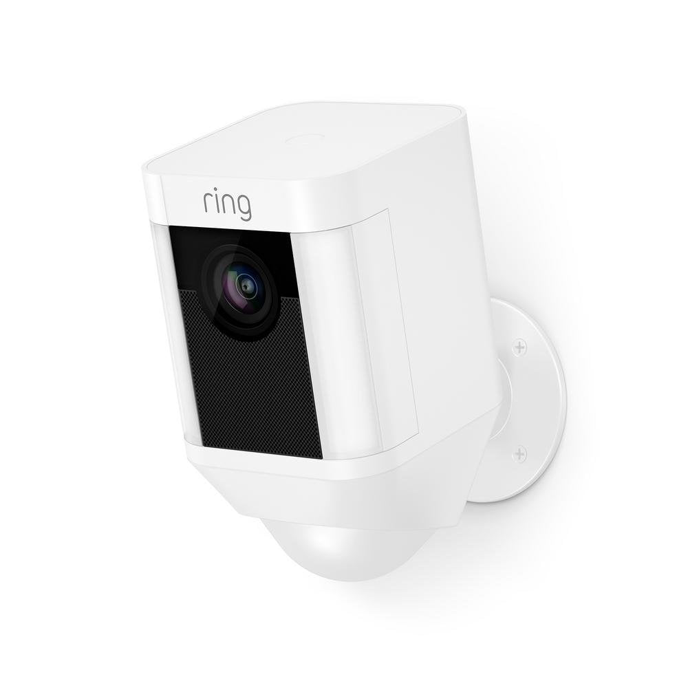Ring Spotlight Cam Wire-free Battery HD Security Camera - White (Certified Refurbished)