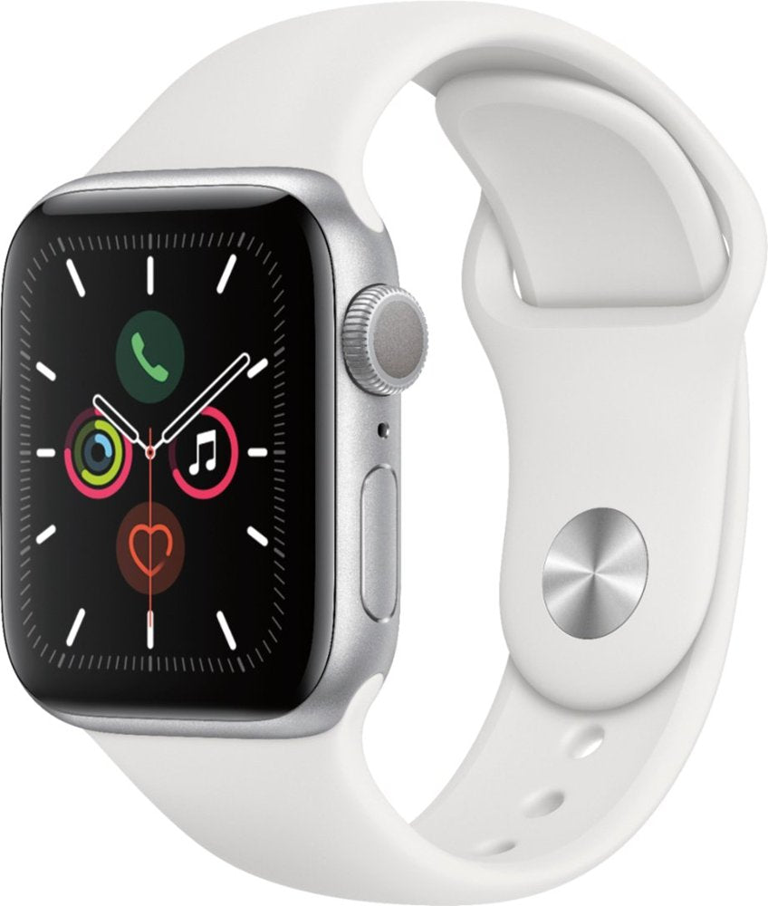 Apple Watch Series 5 GPS w/ 40MM Silver Aluminum Case & White Sport Band (Pre-Owned)