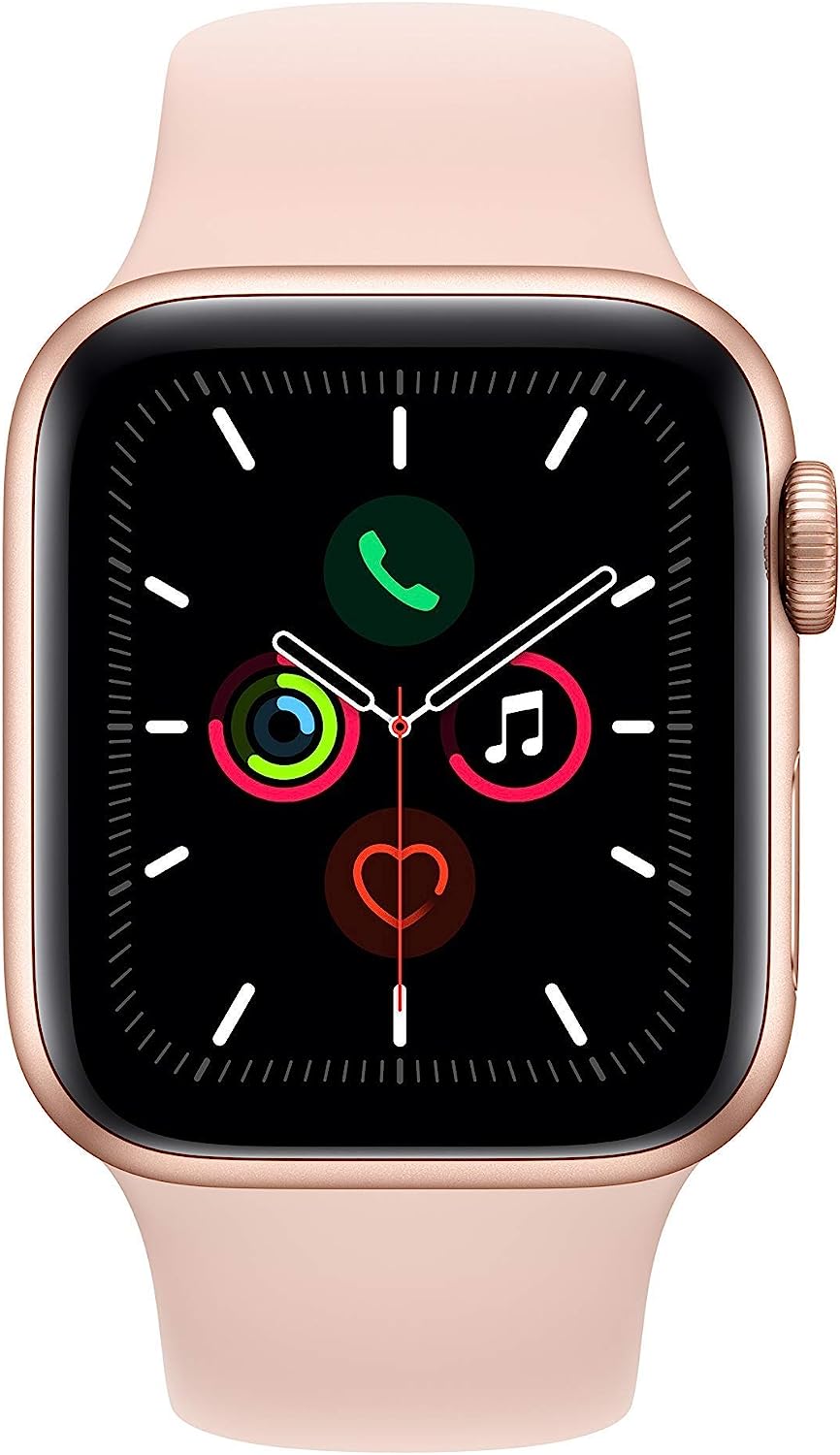Apple Watch Series 5 (GPS + LTE) 44mm Gold Aluminum Case &amp; Pink Sand Sport Band (Certified Refurbished)