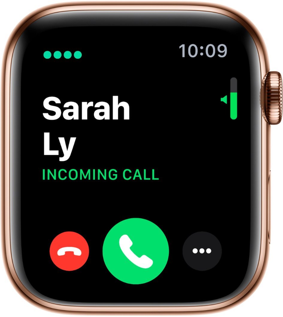Apple Watch Series 5 (GPS + LTE) 44mm Gold Stainless Steel Case & Stone Sport Band (Renewed)