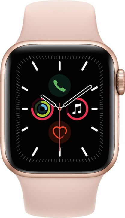 Apple Watch Series 5 GPS+LTE w/ 40MM Gold Aluminum Case &amp; Pink Sand Sport Band (Certified Refurbished)