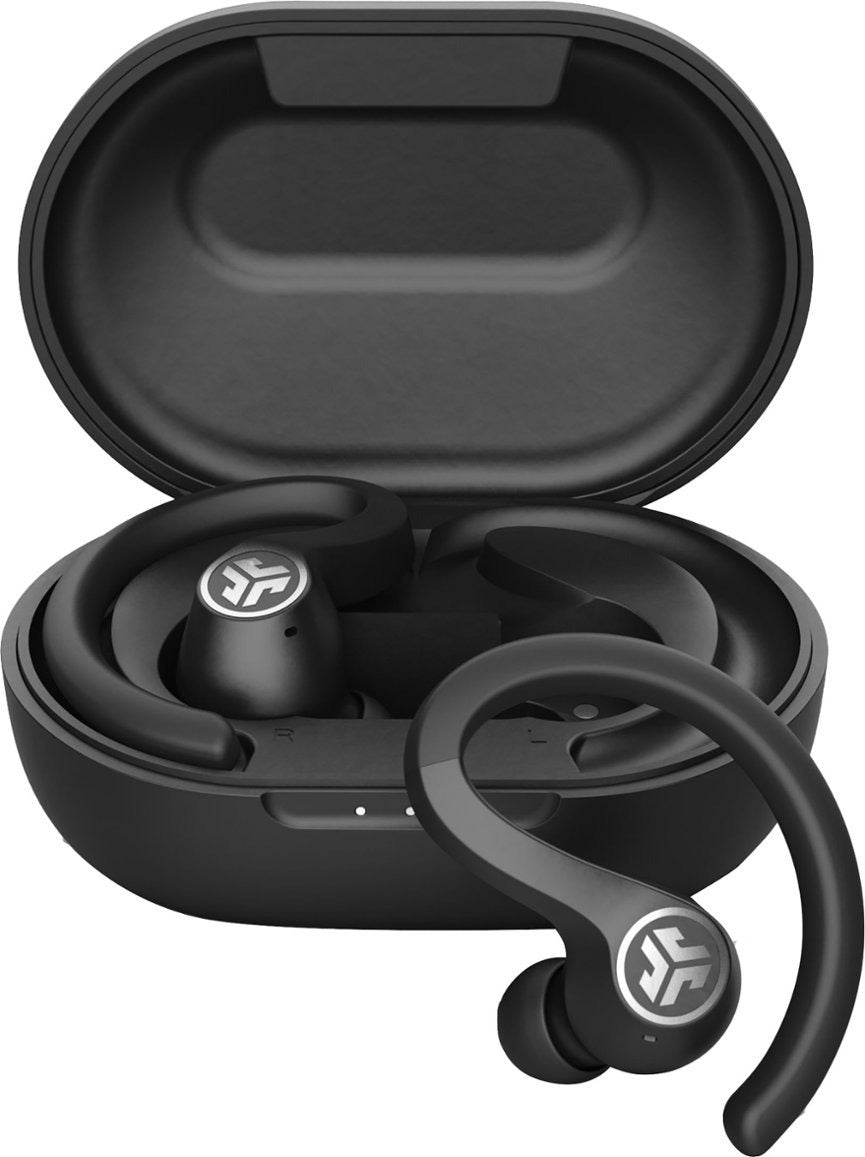 JLab Audio JBuds Air Sport True Wireless Bluetooth Earbuds+Charging Case - Black (Certified Refurbished)