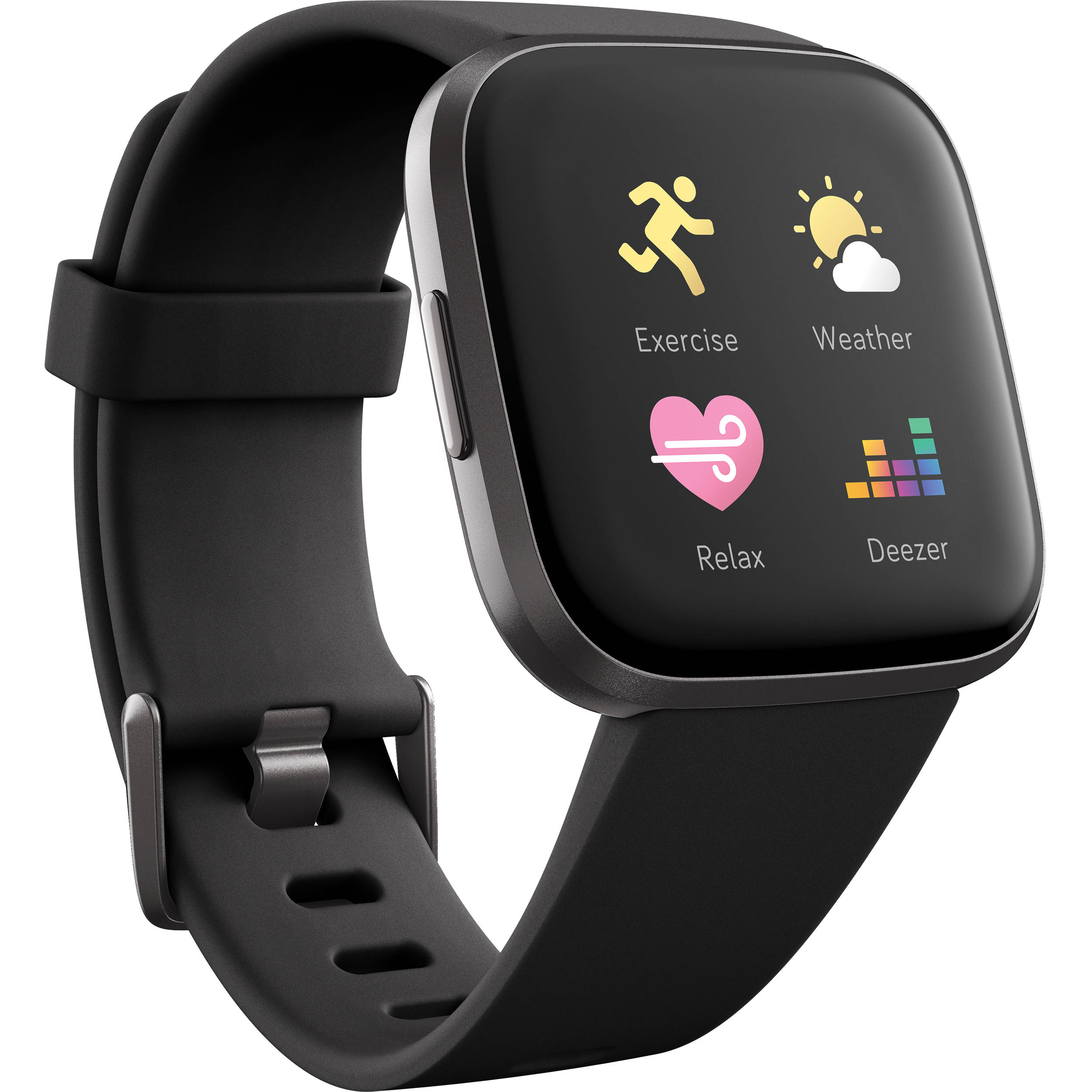 Fitbit Versa 2 Smart Watch with Heart Rate Monitor - Black / Carbon Aluminum (Refurbished)