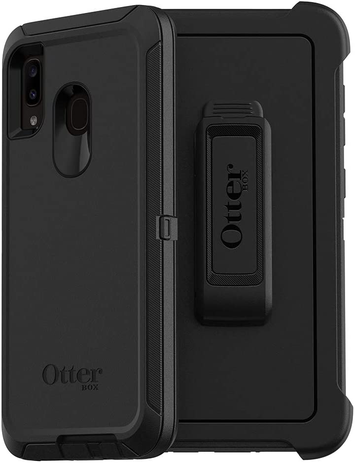 OtterBox DEFENDER SERIES Case &amp; Holster for Samsung Galaxy A20 - Black (Certified Refurbished)