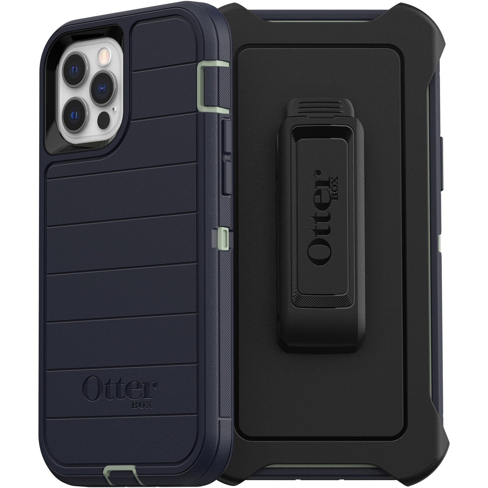 OtterBox DEFENDER SERIES Case &amp; Holster for Apple iPhone 12/12 Pro - Varsity Blues (Certified Refurbished)