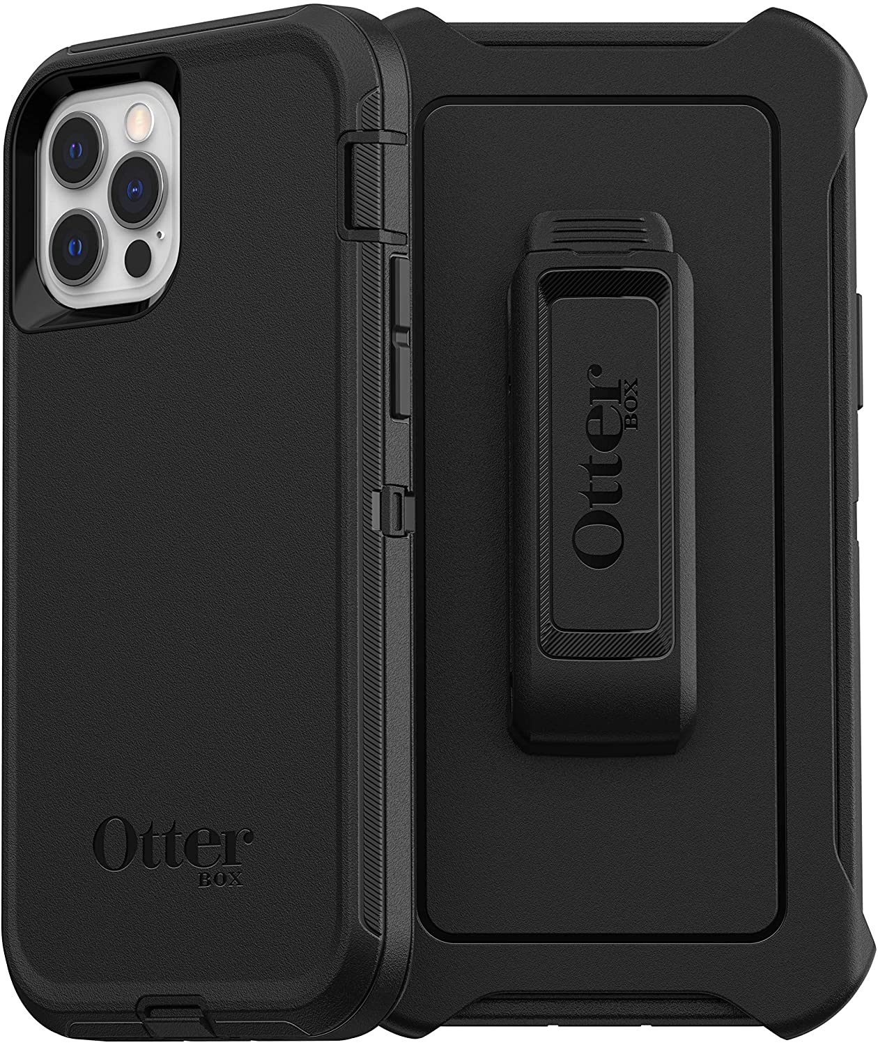 OtterBox DEFENDER SERIES Case &amp; Holster for iPhone 12 / iPhone 12 Pro - Black (Certified Refurbished)