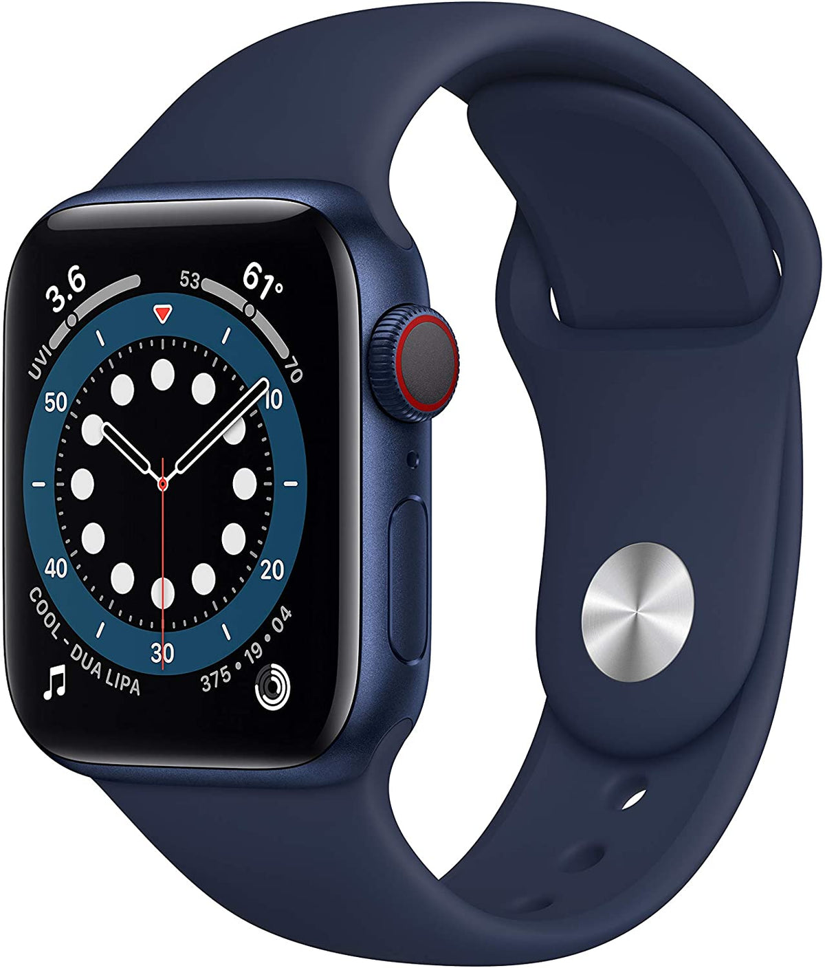 Apple Watch Series 6 GPS + LTE w/40MM - Blue Aluminum Case & Deep Navy Sport Band (Renewed)