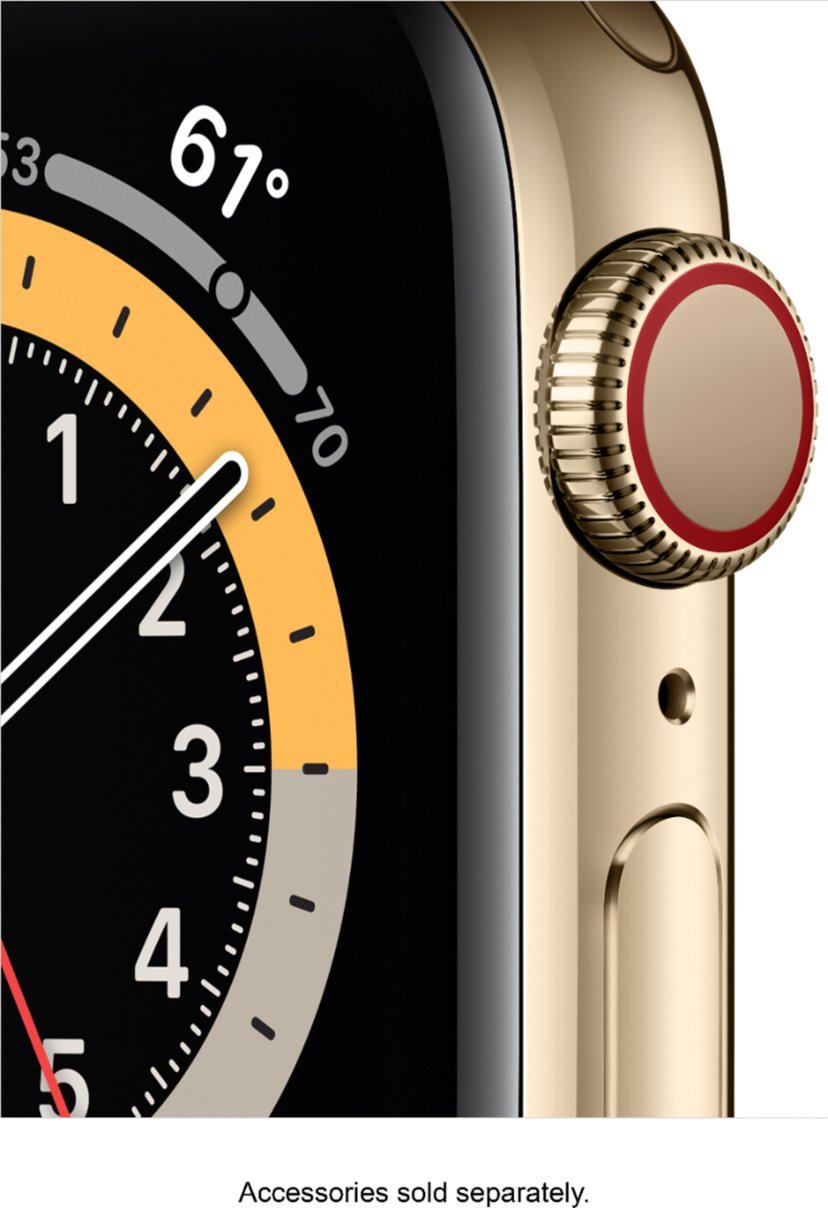 Apple Watch Series 6 (GPS + LTE) 40mm Gold Stainless Steel Case & Gold Milanese Loop (Certified Refurbished)