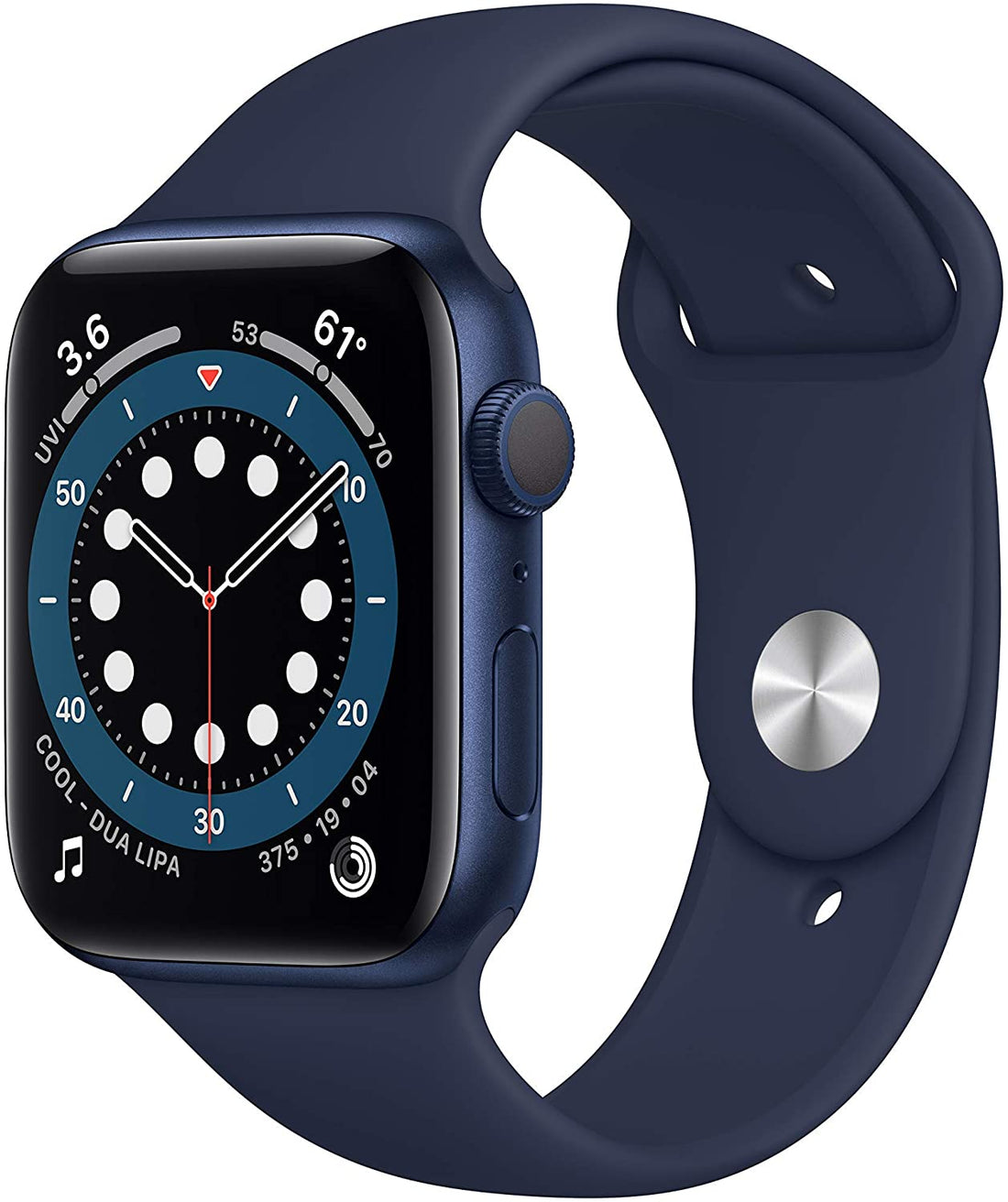 Apple Watch Series 6 GPS w/ 44MM Blue Aluminum Case &amp; Deep Navy Sport Band (Refurbished)