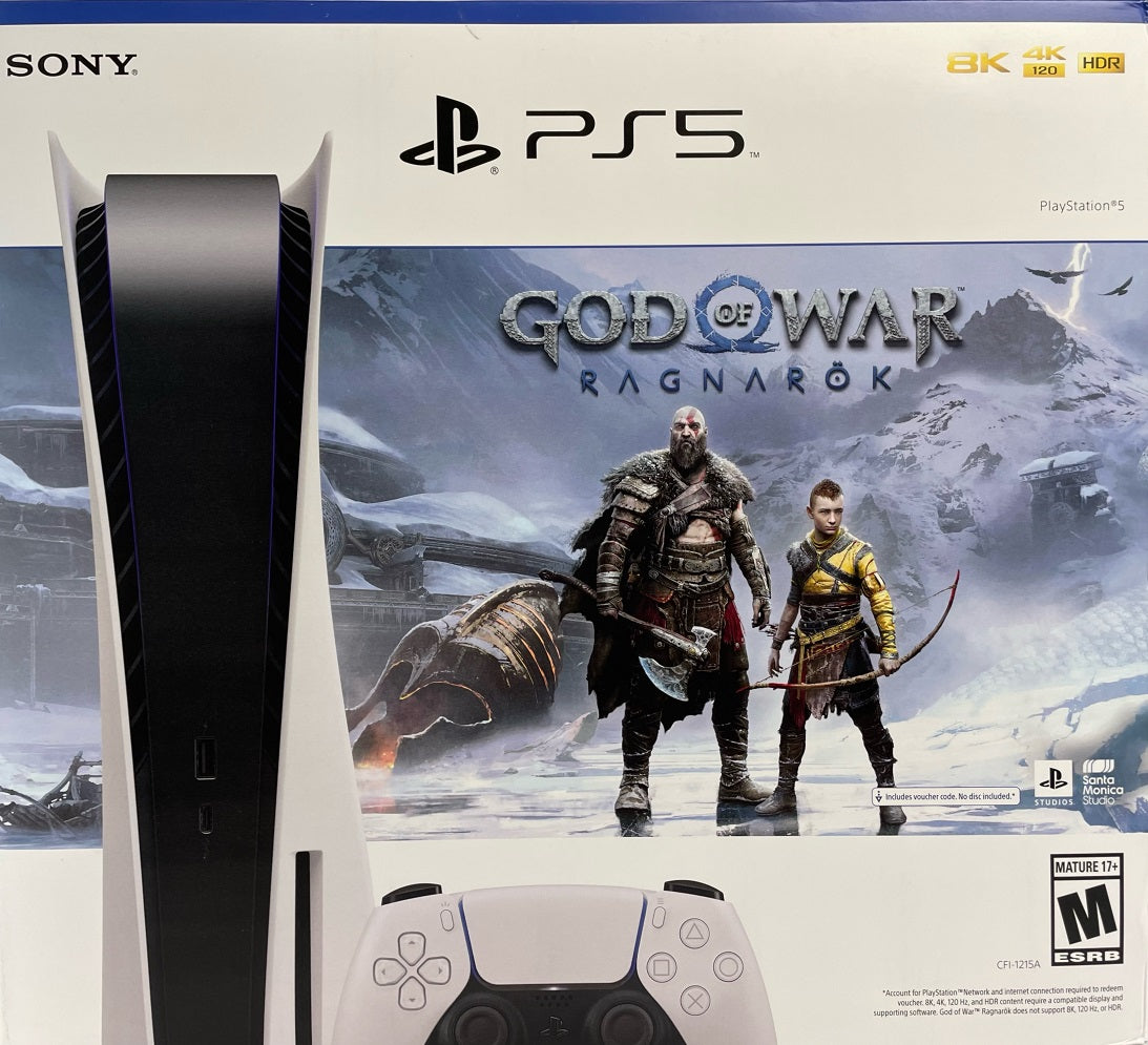 Sony PlayStation 5 Console, 825GB - God of War Ragnarök Bundle (Certified Refurbished)
