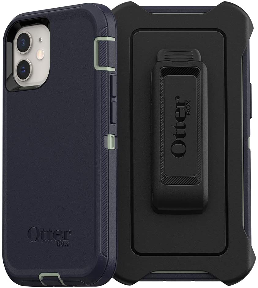 OtterBox DEFENDER SERIES Case &amp; Holster for Apple iPhone 12 Mini - Varsity Blues (Certified Refurbished)
