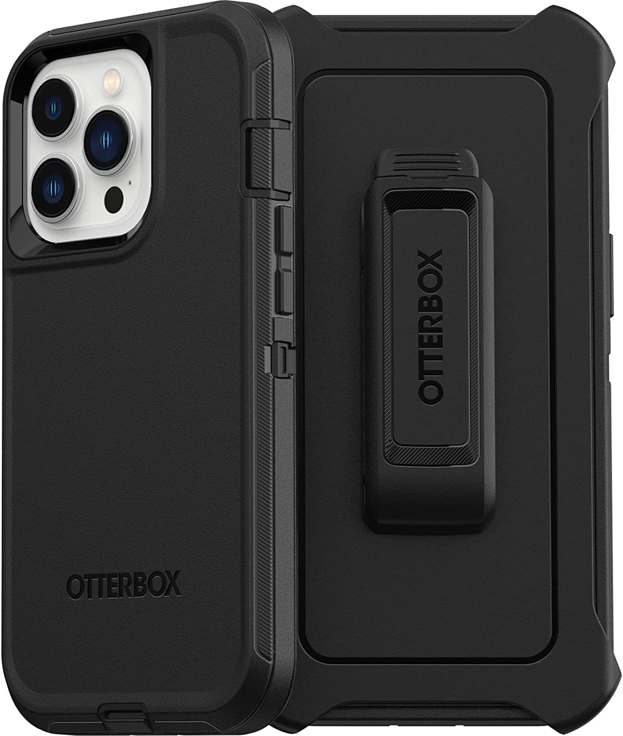 OtterBox DEFENDER SERIES Case &amp; Holster for Apple iPhone 13 Pro - Black (Certified Refurbished)