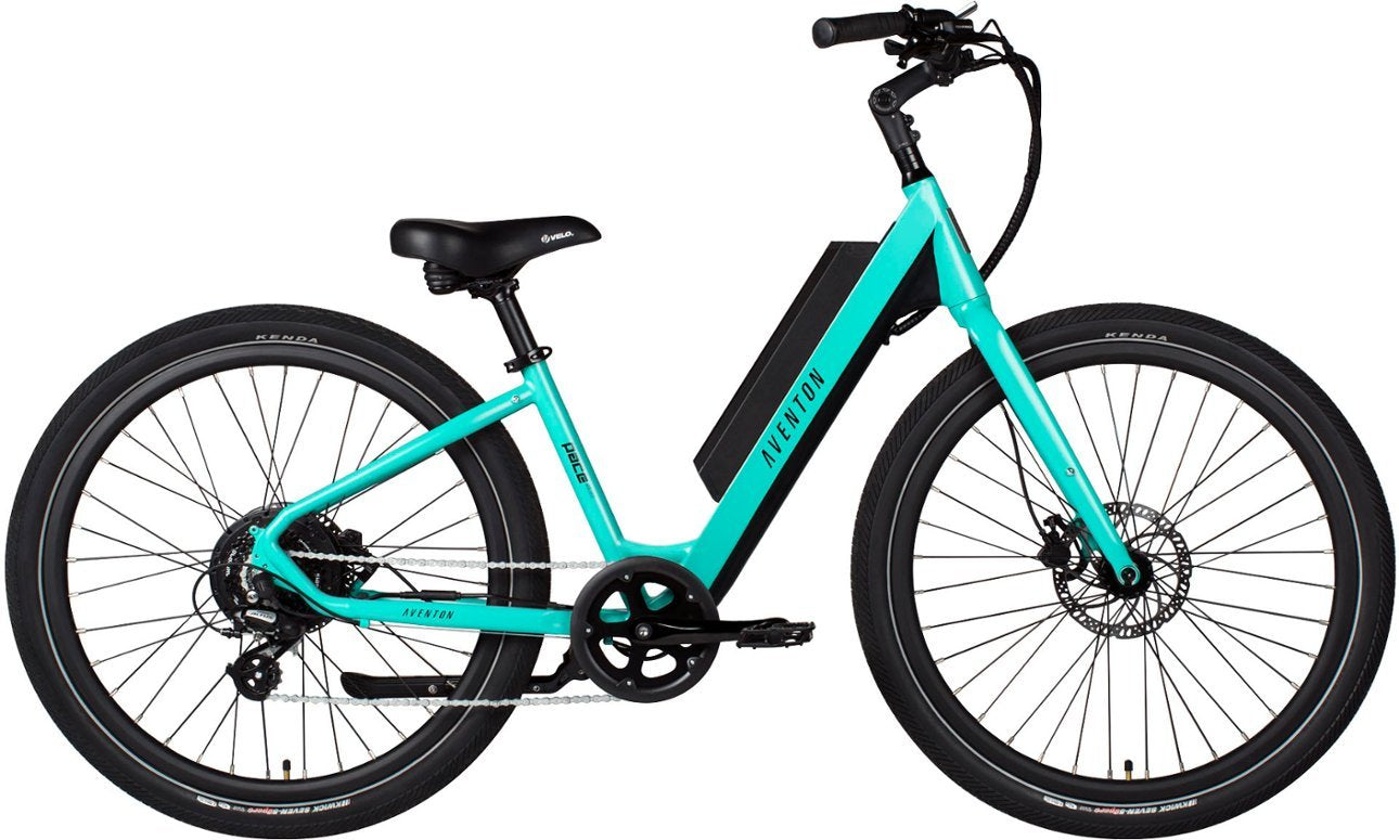 Aventon 2021 Pace 500 Step-Through Ebike w/ 40-mile Max Range - Small - Celeste (Certified Refurbished)