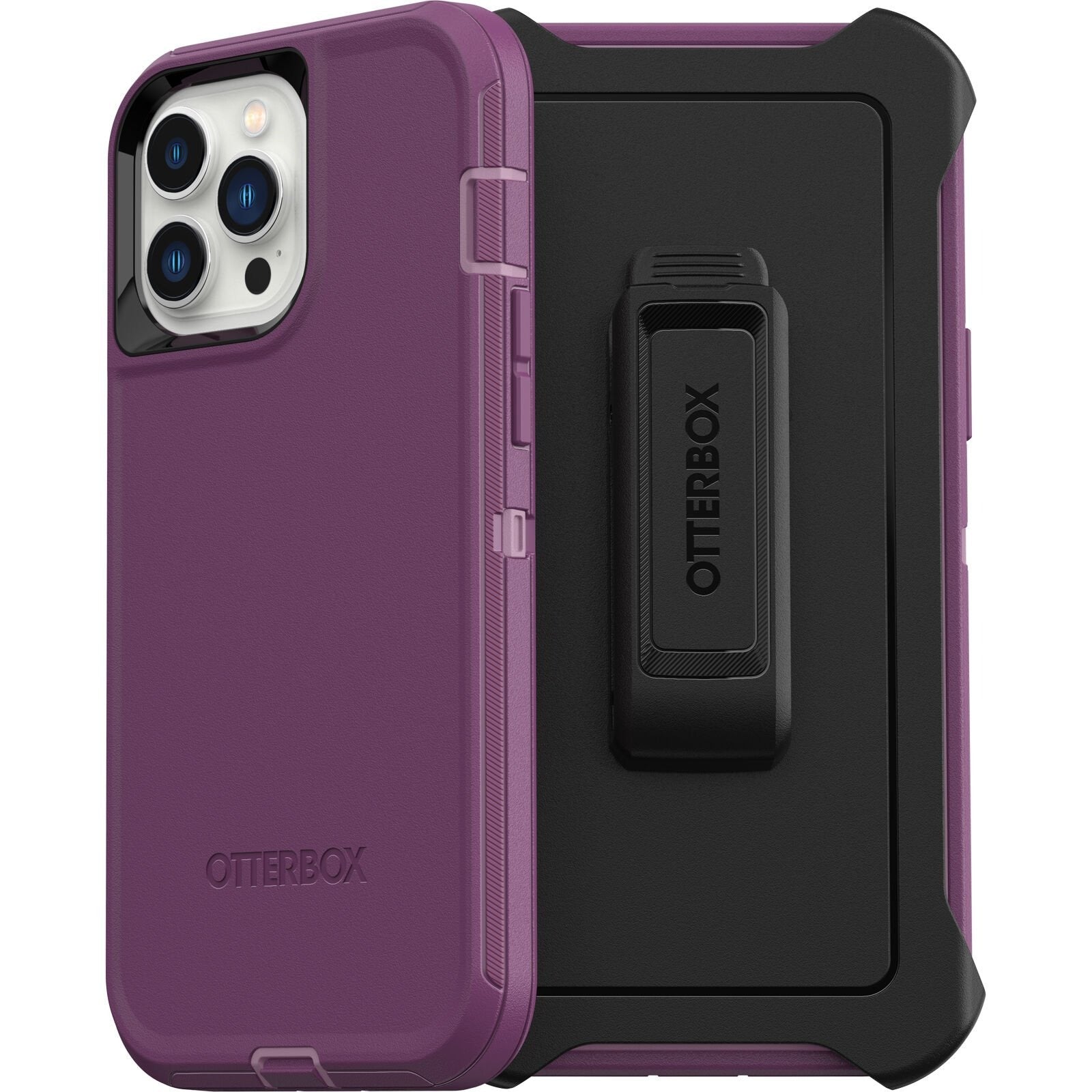 OtterBox DEFENDER SERIES for iPhone 13 Pro Max/12 Pro Max - Happy Purple (Certified Refubrbished)