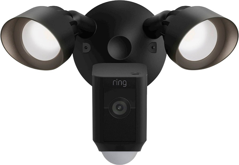 Ring Floodlight Cam Wired Plus with Motion-Activated 1080p HD Video - Black