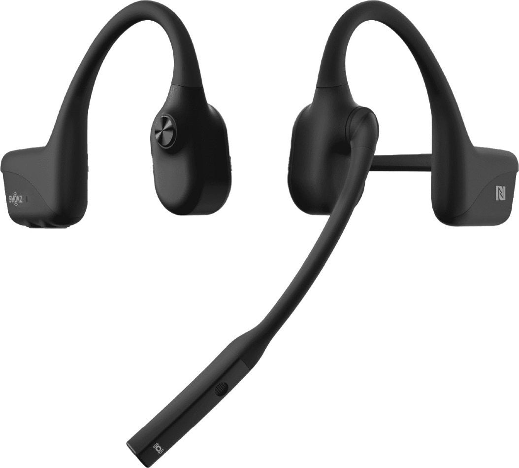 SHOKZ OpenComm Wireless Bone Conduction Stereo Bluetooth Headset - Black (Certified Refurbished)