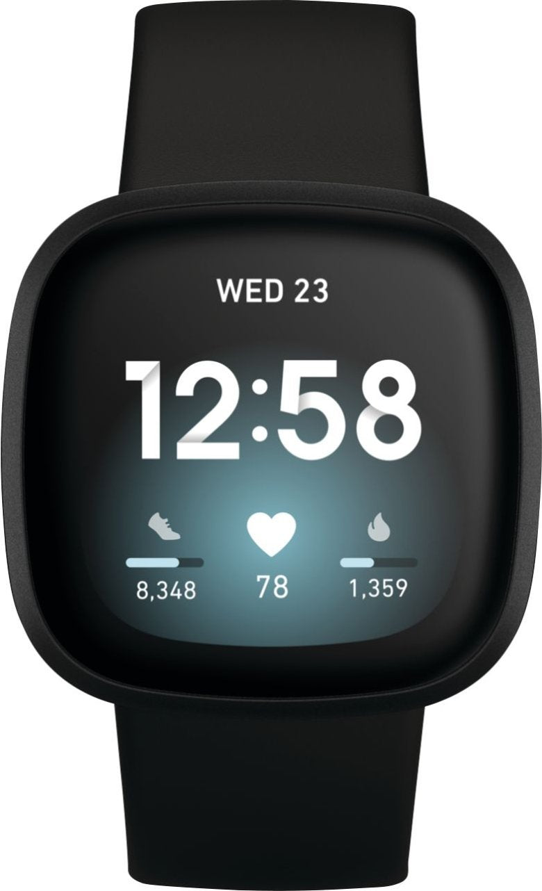 Fitbit Versa 3 Health &amp; Fitness Smartwatch with GPS - Black (Certified Refurbished)