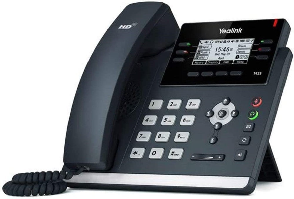 Yealink SIP-T42S IP Phone, 2.7-Inch Graphical Display, Verizon Version - Black (Renewed)