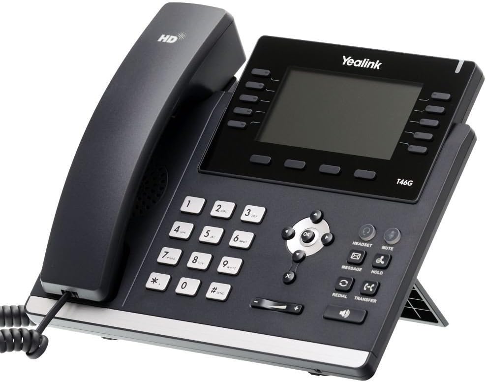 Yealink SIP-T46G WIFI Desk Phone without accessories - Black (Certified Refurbished)