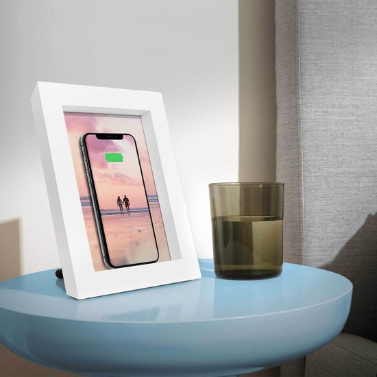 Twelve South PowerPic Wireless Charger Picture Frame - White (Certified Refurbished)