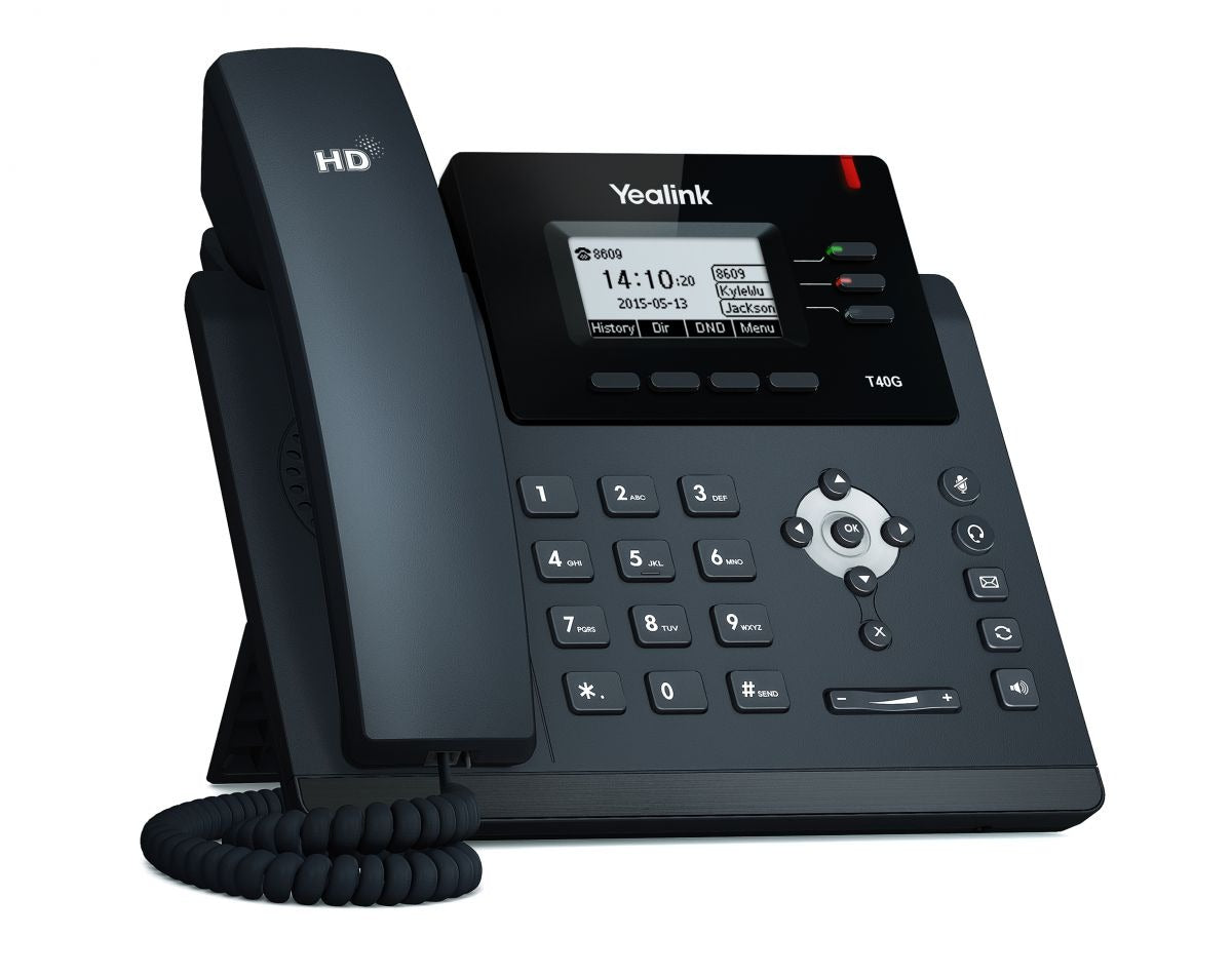 Yealink T40GB Gigabit IP Phone with accessories - Black (Pre-Owned)