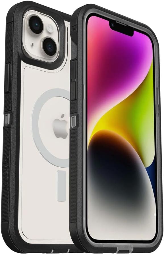 OtterBox DEFENDER SERIES XT Case for iPhone 14 - Black Crystal (Clear/Black) (Certified Refurbished)
