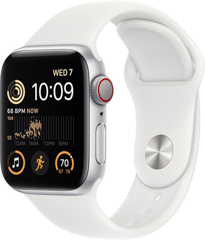 Apple Watch Series SE 2ndGen GPS+LTE 40MM Silver Aluminum Case White Sport Band  (Certified Refurbished)