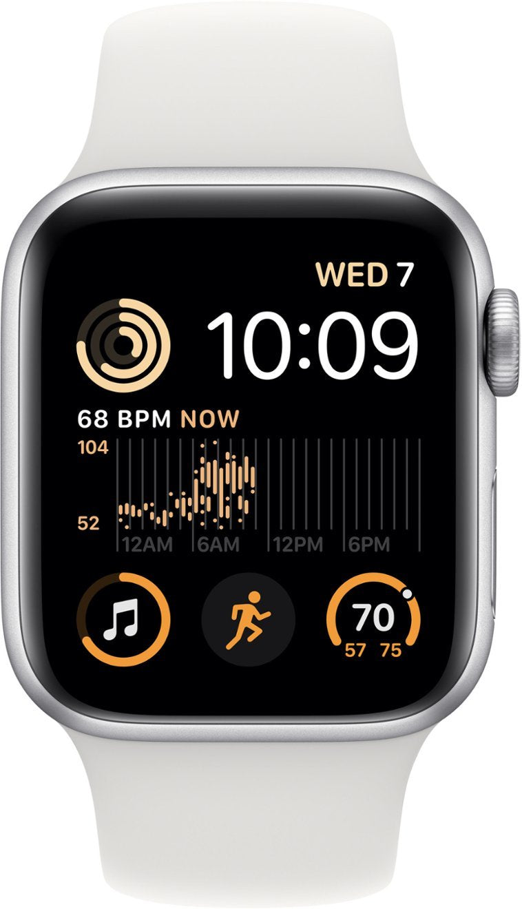 Apple Watch SE 2nd Gen (GPS + LTE) 40mm Silver Aluminum Case &amp; White Sport Band (Certified Refurbished)