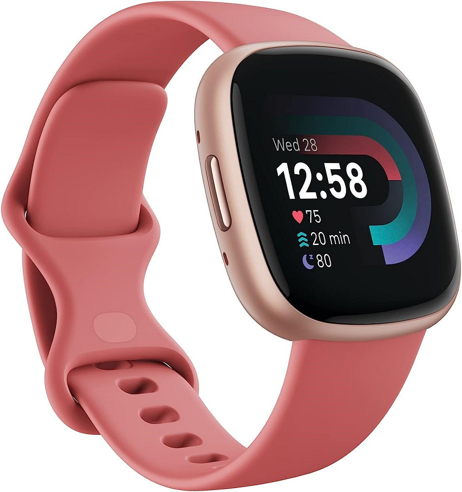 Fitbit Versa 4 Fitness Smartwatch with GPS &amp; 24/7 Heart Rate - Copper Rose (Certified Refurbished)