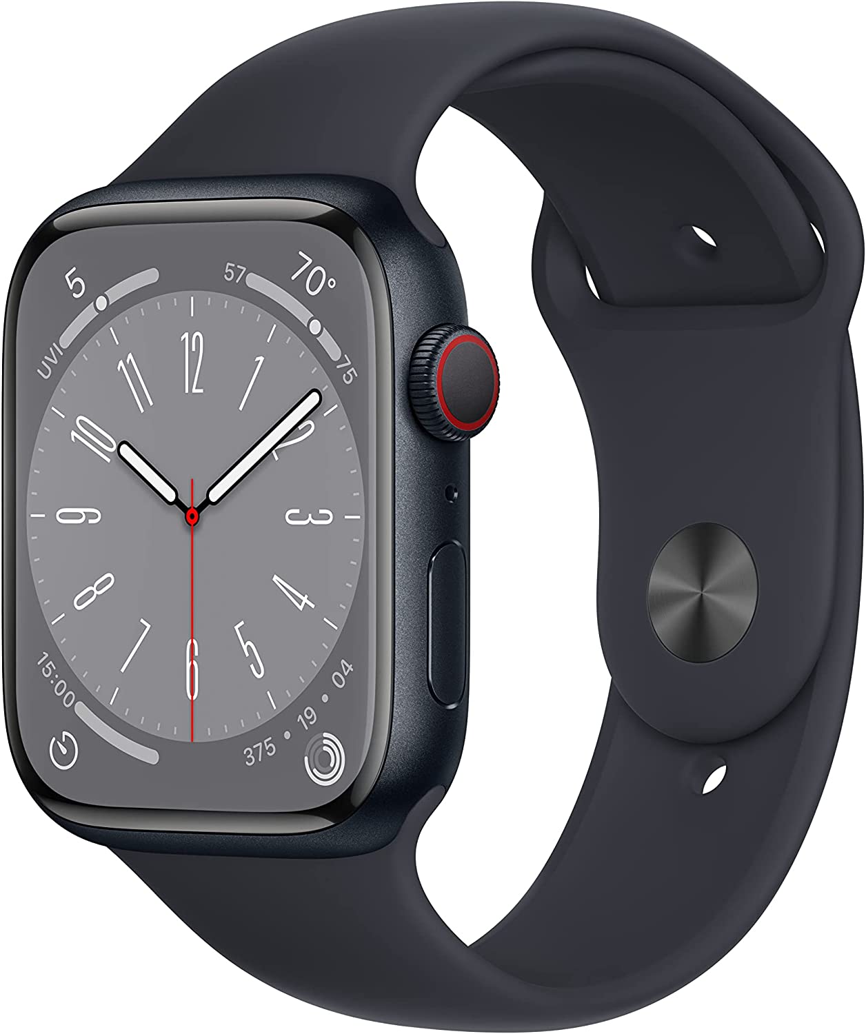 Apple Watch Series 8 (GPS + LTE) - 45MM Midnight Aluminum Case Black Sport Band (Used)