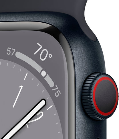 Apple Watch Series 8 (2022) 45mm GPS + Cellular - Midnight Aluminum Case Midnight Sport Band (Certified Refurbished)